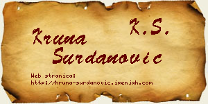 Kruna Surdanović vizit kartica